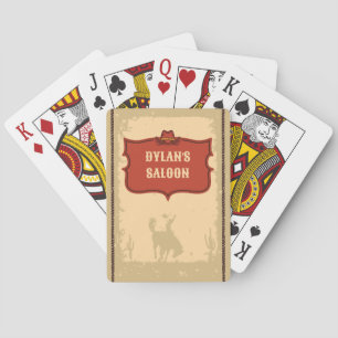 Western Cowboy Monogram Rustic Name Saloon Playing Cards