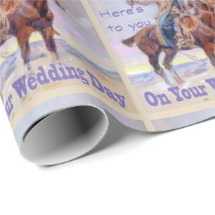 Western Cowboy On Horse Wedding Toast Gift Wrap