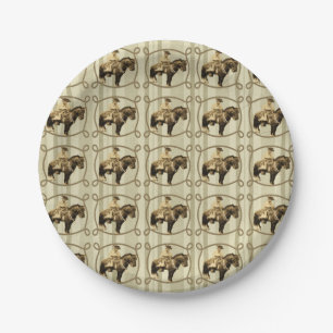 Western Cowboy Party Paper Plates Vintage Cowboy