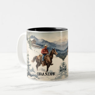 Western Cowboy Personalized Two-Tone Coffee Mug