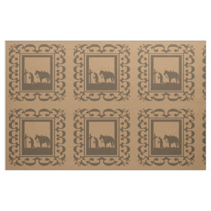 Western Cowboy Prayer Design Fabric 9" square
