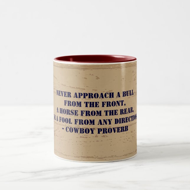 Western Cowboy Proverb Two-Tone Coffee Mug (Center)