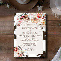 Western Cowboy Ranch Boho Floral Cowhide Wedding