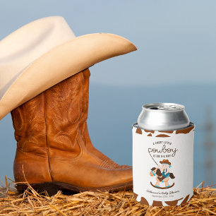 Western Cowboy Rocking Horse Boy Baby Shower  Can Cooler