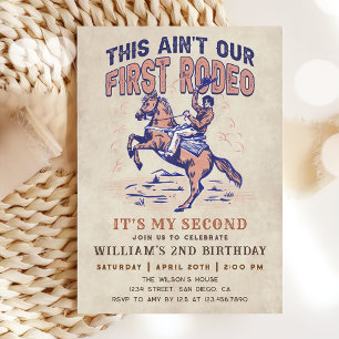 Western Cowboy Rodeo 2nd Birthday Party Invitation