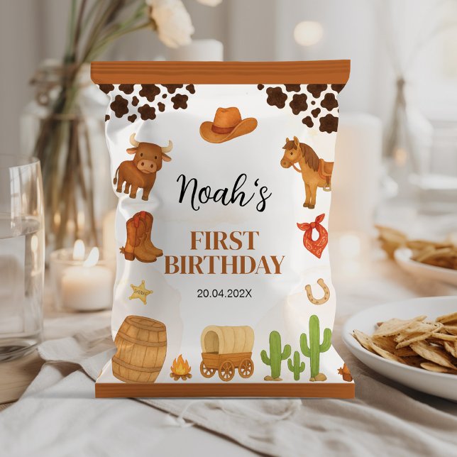 Western Cowboy Rodeo Birthday Chip Bag Wrapper (Creator Uploaded)