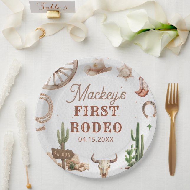 Western Cowboy Rodeo Birthday Paper Plate (Wedding)