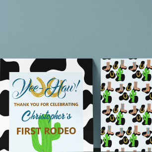 Western Cowboy Rodeo Birthday Thank You Card