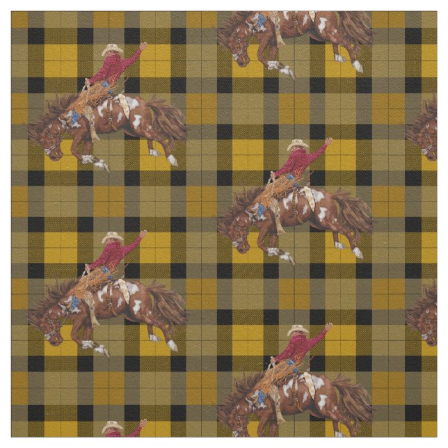 Western Cowboy-Rodeo Bronco Buster Fabric (Swatch)