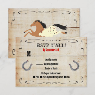 Western Cowboy RSVP Enclosure Card Insert