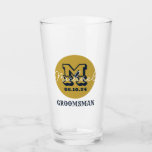 Western Cowboy Rustic Groomsmen Name Monogram Glass<br><div class="desc">Personalised gifts for groomsmen with western cowboy theme. Decorated with cowboy hat with vintage western font. Text and colour are editable using the Design Tool to fit your occasion. Get this customise gift for wedding,  bachelor party,  engagement party or any other special occasions.</div>