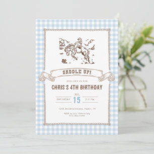 Western Cowboy Saddle Up Birthday Party Invitation