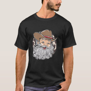 Western Cowboy Santa Christmas Cowboy Groovy Retro T-Shirt