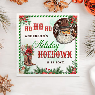 Western Cowboy Santa Christmas Hoedown Party Napkin