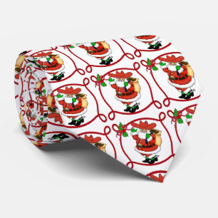 Western Cowboy Santa Christmas Tie