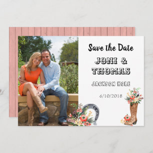 Western Cowboy Save the Date Invitation