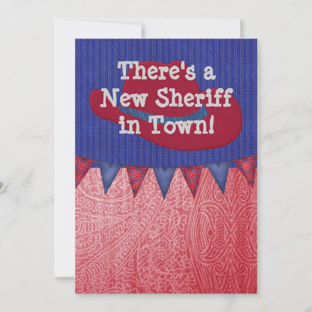 Western Cowboy Sheriff Baby Announcement (Front)