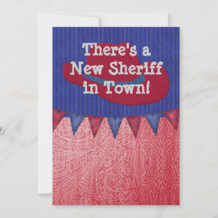 Western Cowboy Sheriff Baby Announcement