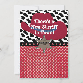 Western Cowboy Sheriff Baby Announcement