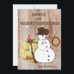 Western Cowboy Snowman Christmas Holiday<br><div class="desc">This design was created though digital art. It may be personalised in the area provided by changing the photo and/or text. Or it can be customised by choosing the click to customise further option and delete or change the colour the background, add text, change the text colour or style, or...</div>