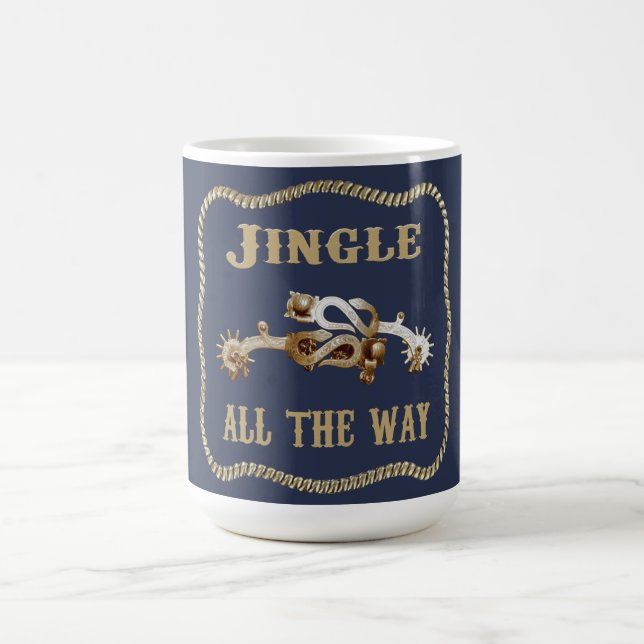 Western Cowboy Spurs Jingle All The Way Coffee Mug (Center)