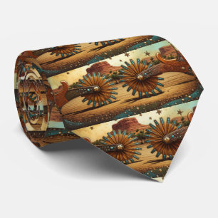 Western Cowboy Spurs Southwest Theme Tie