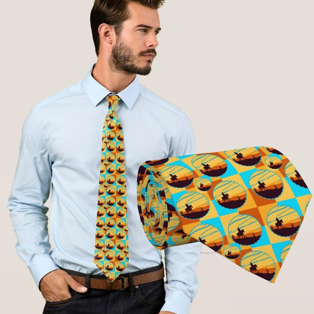 Western Cowboy Sunset Pattern  Tie (Creator Uploaded)