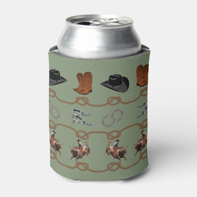 Western Cowboy Theme Can Cooler (Can Front)