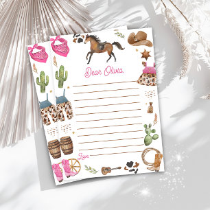 Western Cowboy  Time Capsule Note Message Card