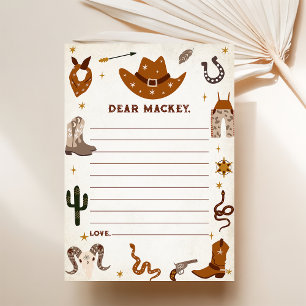Western Cowboy Time Capsule Note Message Card