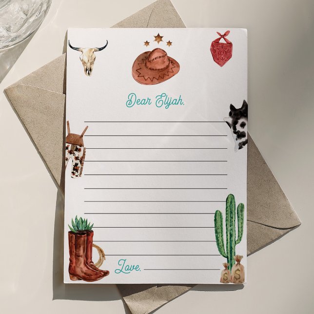 Western Cowboy Time Capsule Note Message Card (Creator Uploaded)