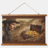 Western Cowboy Treasure Hunter Art Print, Golden C