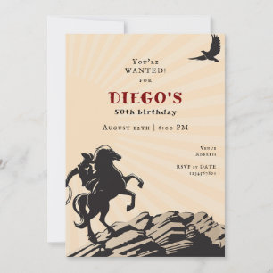 Western Cowboy Vaquero Wild West Adult Birthday Invitation