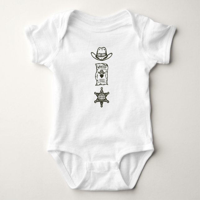 Western Cowboy vintage  Baby Bodysuit (Front)