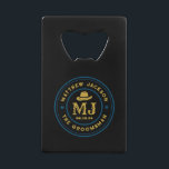 Western Cowboy Vintage Logo Monogram Groomsmen<br><div class="desc">Personalised gifts for groomsmen with western cowboy theme. Decorated with cowboy hat with vintage western font. Text and background colour are editable using the Design Tool to fit your occasion. Get this customise gift for wedding,  bachelor party,  engagement party or any other special occasions.</div>