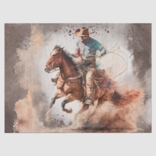 Western Cowboy Watercolor Decoupage Tissue Paper