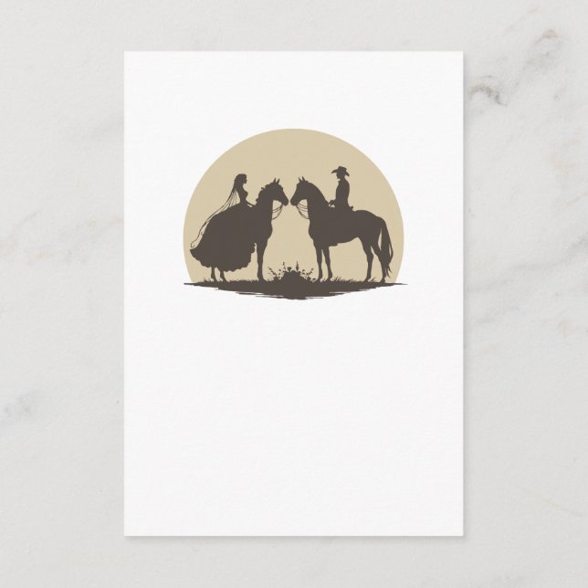 Western cowboy wedding details card (Back)