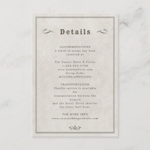 Western cowboy wedding details card