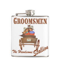 Western Cowboy Wedding Flask Groomsmen's Gift