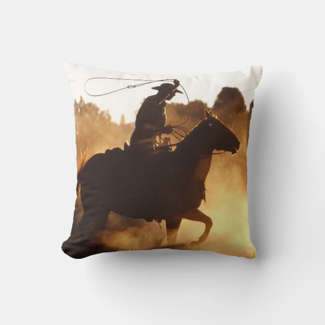 Western Cowboy with Lasso Cushion (Front)