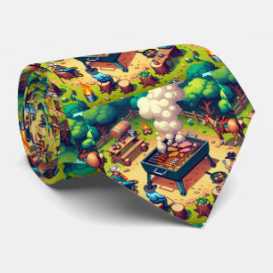 Western Cowboys Cooking Grilling Tie