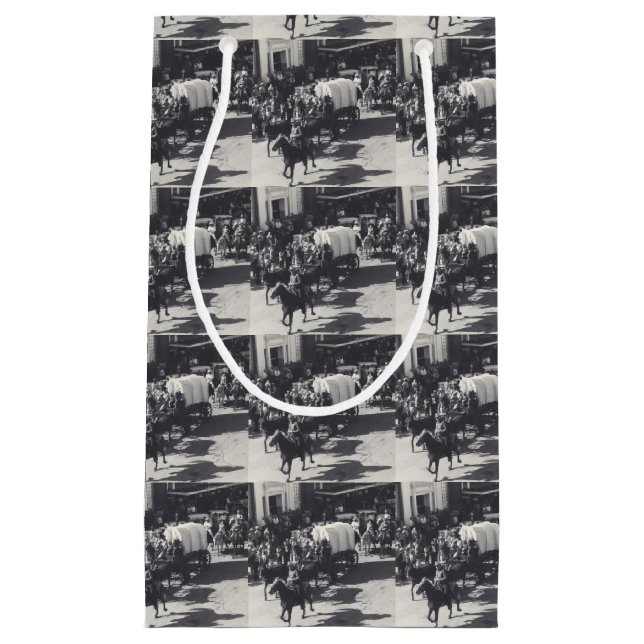 Western Cowboys Gift Bag Trail Riders And Wagons (Front)