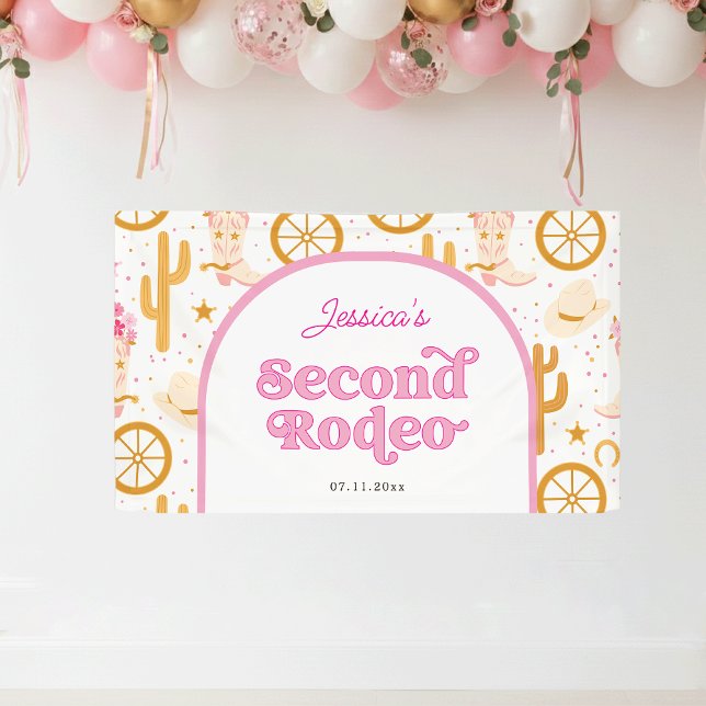 Western Cowgirl 2nd Rodeo Birthday Party Banner (Creator Uploaded)