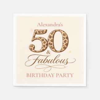 Western Cowgirl 50 & Fabulous Birthday Napkin