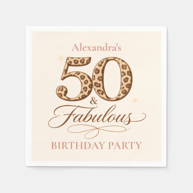 Western Cowgirl 50 & Fabulous Birthday Napkin (Front)