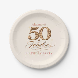 Western Cowgirl 50 & Fabulous Birthday Paper Plate