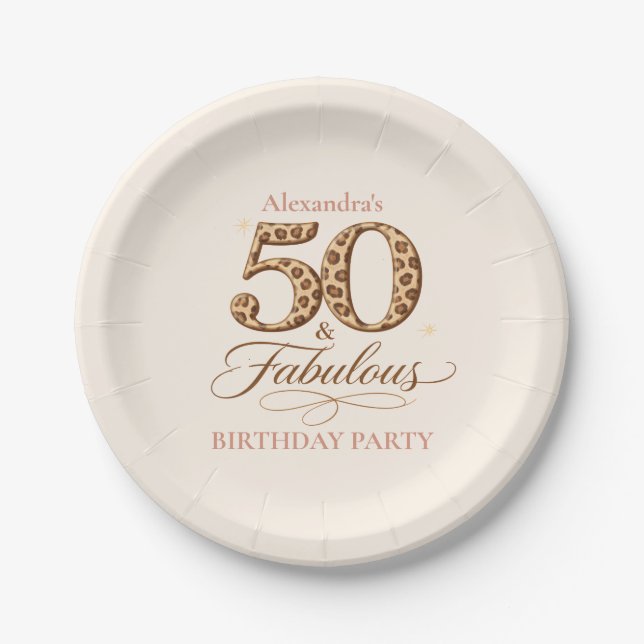 Western Cowgirl 50 & Fabulous Birthday Paper Plate (Front)
