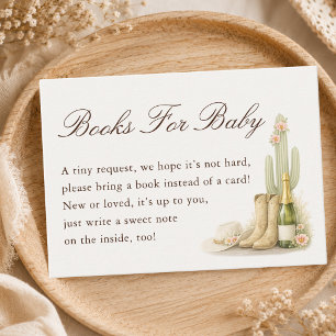 Western Cowgirl Baby Shower Books For Baby Enclosure Card