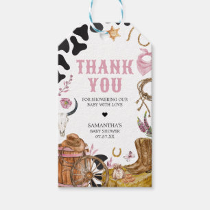Western Cowgirl Baby Shower Favour Tags
