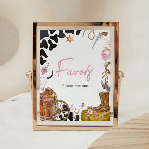 Western Cowgirl Baby Shower Favours Poster
